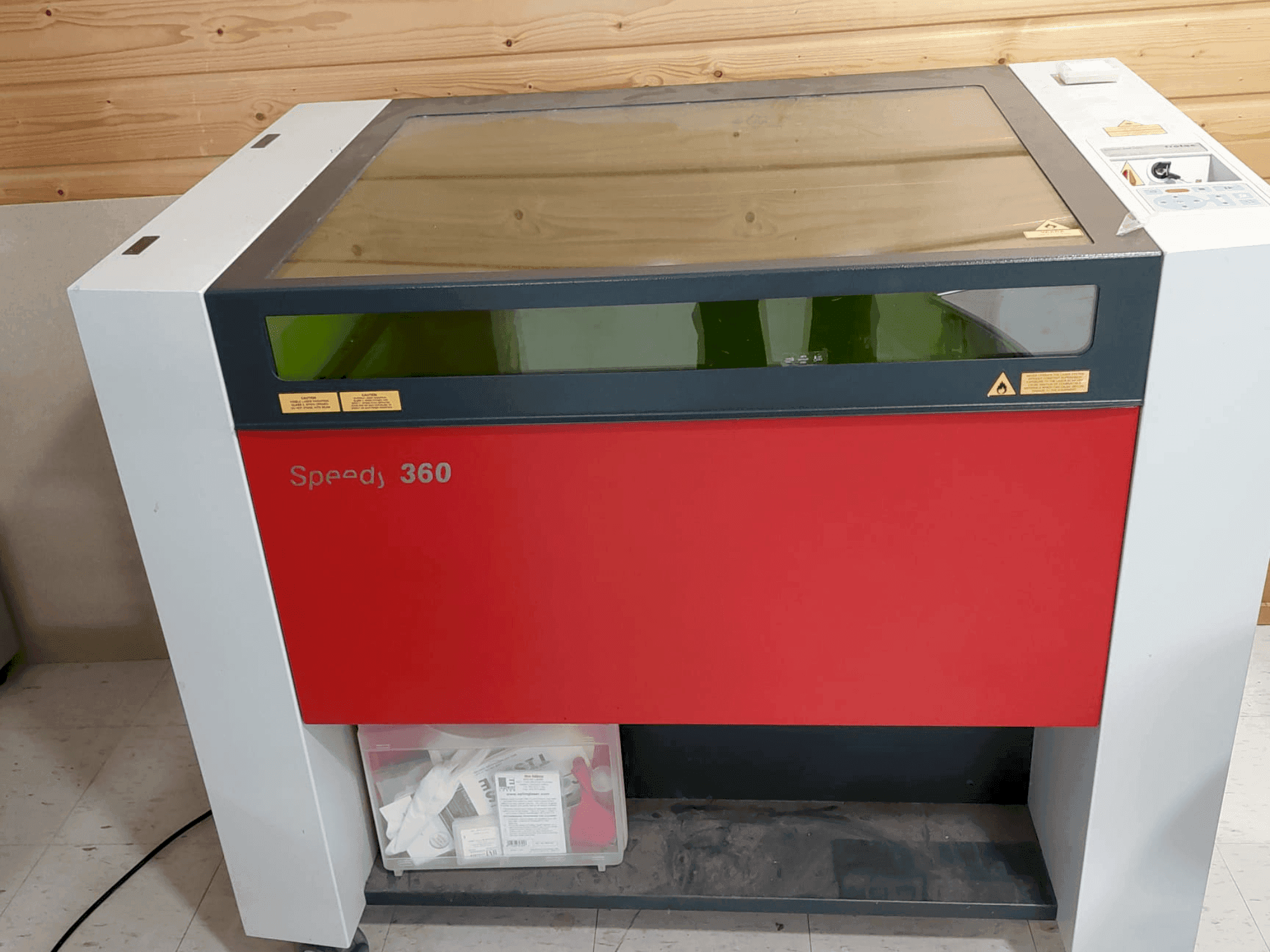 Frontansicht der Trotec Speedy 360 flexx (2017) Maschine