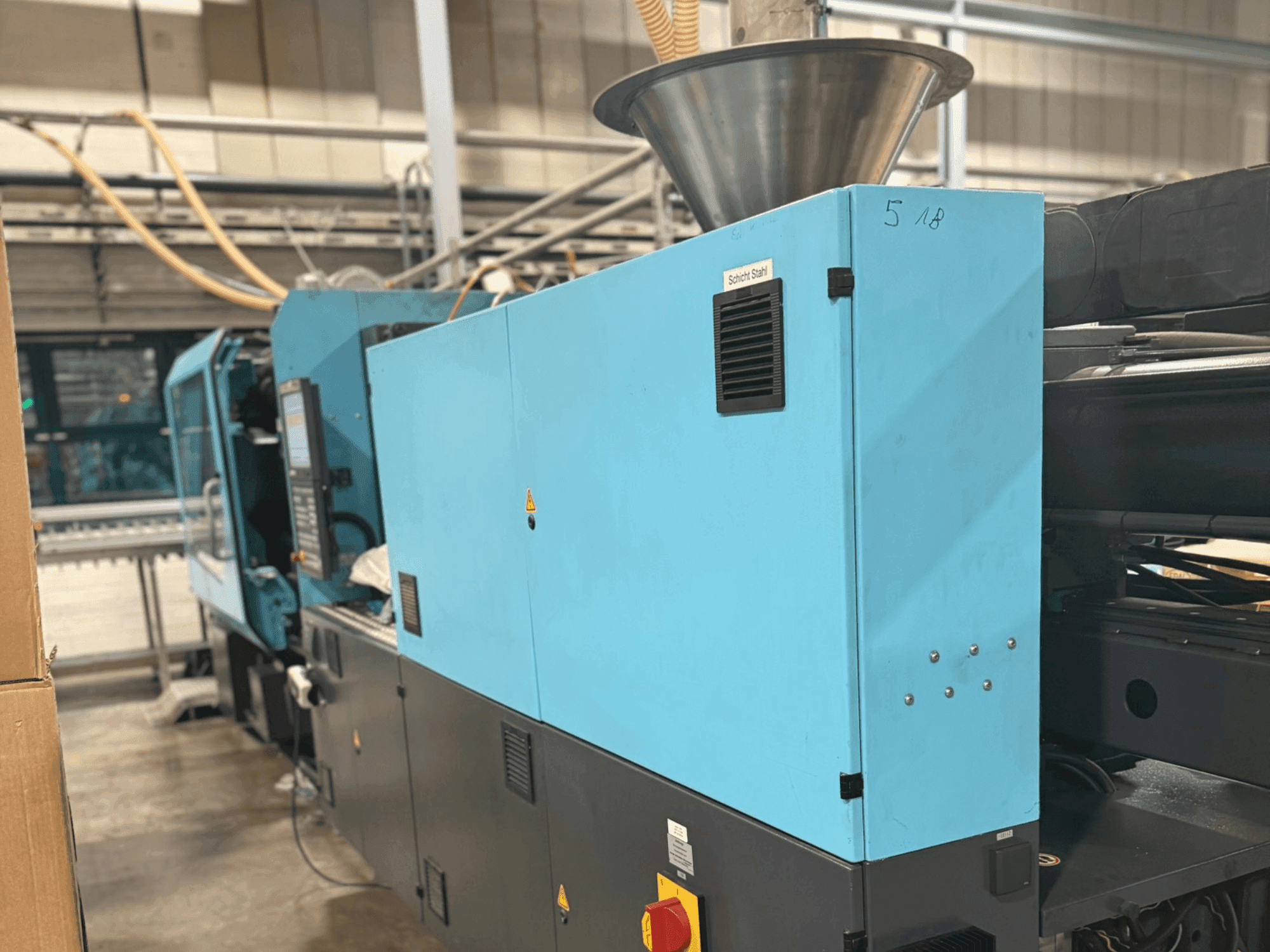 Frontansicht der SUMITOMO SHI DEMAG El-Exis S250/630-1600 Maschine