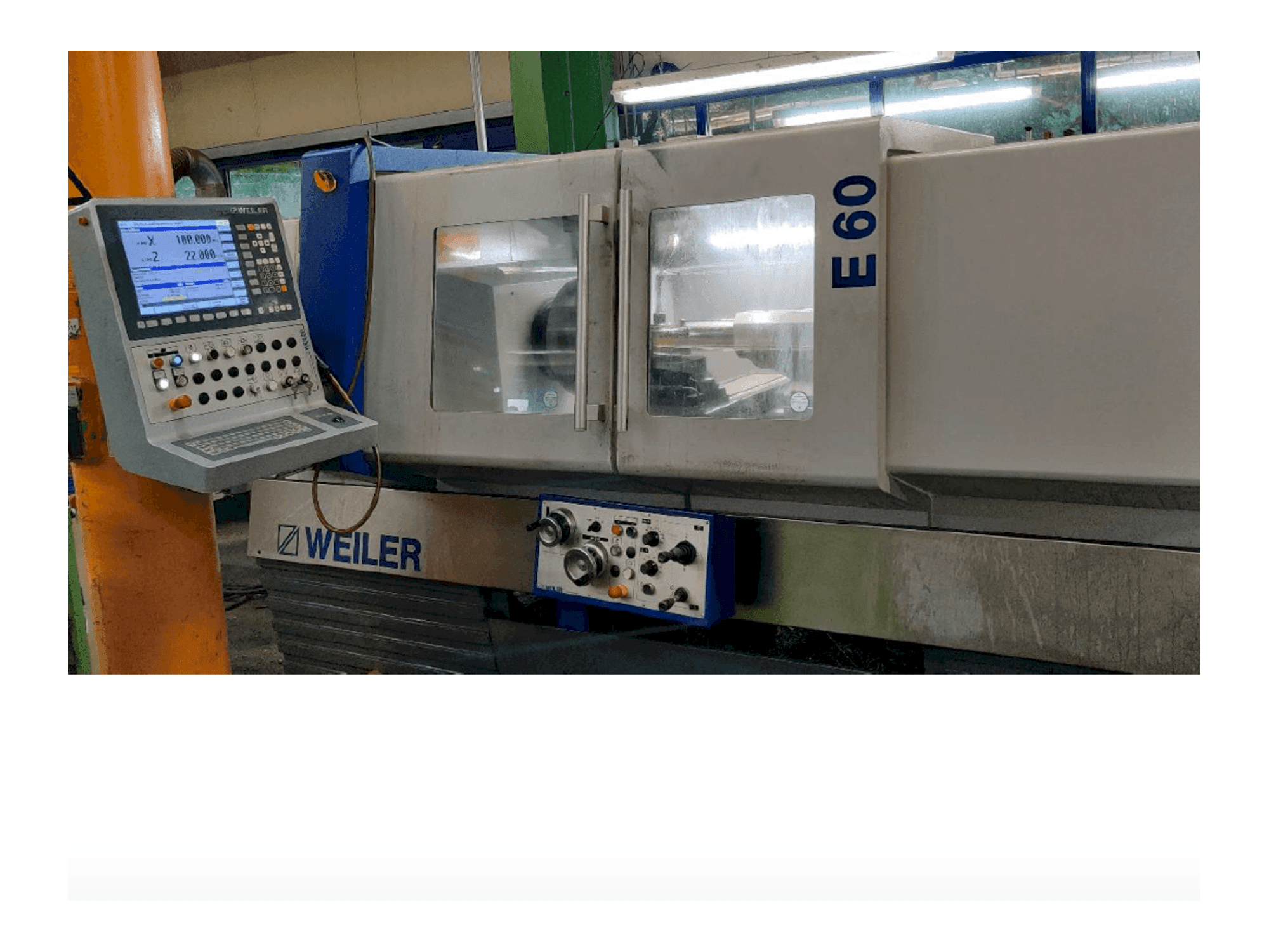 Frontansicht der Weiler E60 Maschine