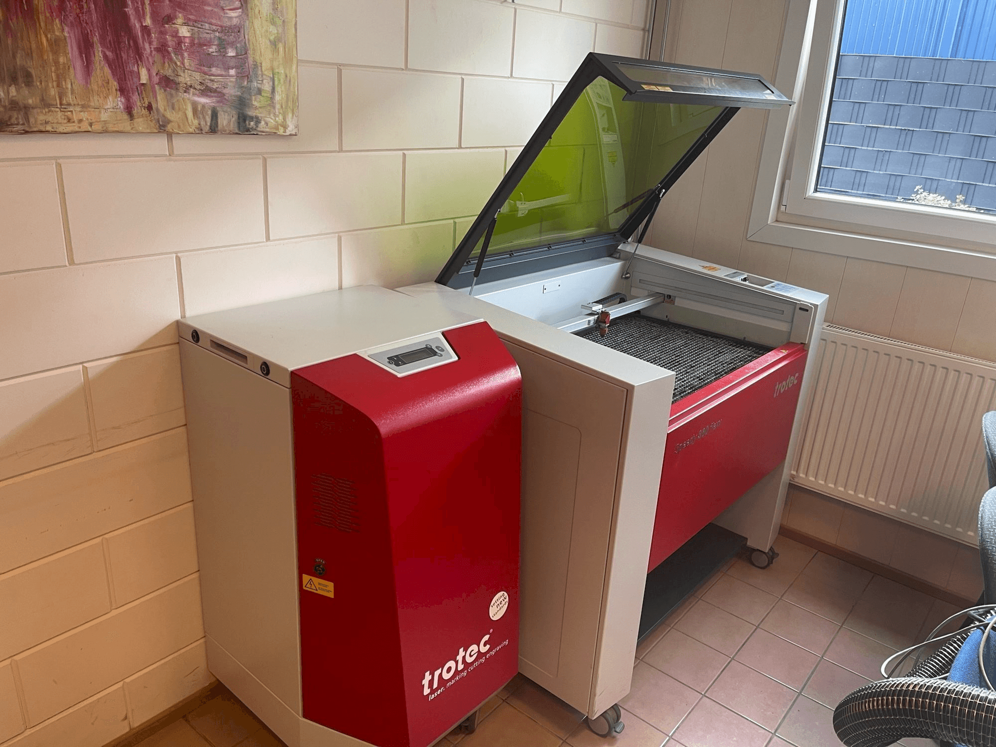 Frontansicht der Trotec Speedy 360 flexx Maschine