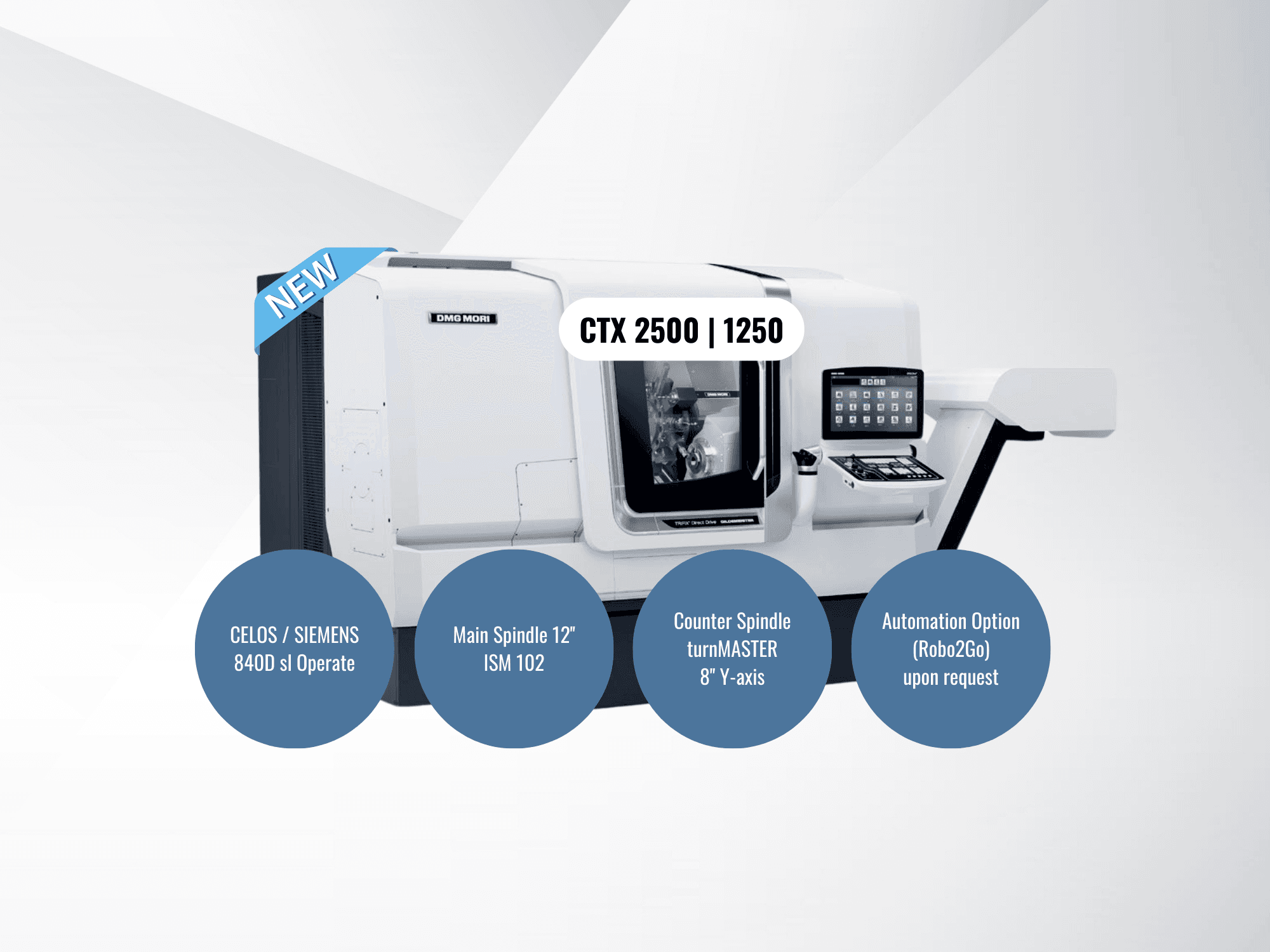 Frontansicht der DMG MORI CTX 2500/1250 Maschine