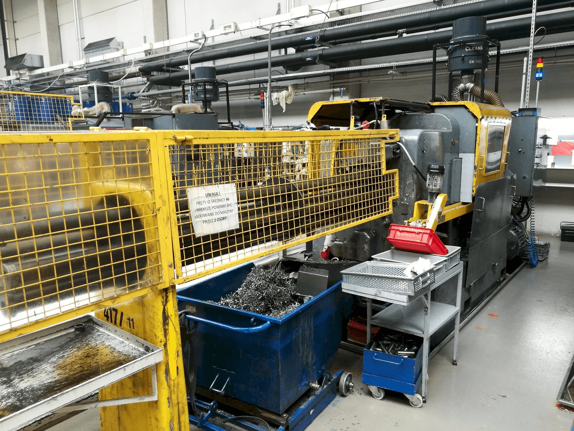 Frontansicht der Wickman 1 3/8"-6 Maschine